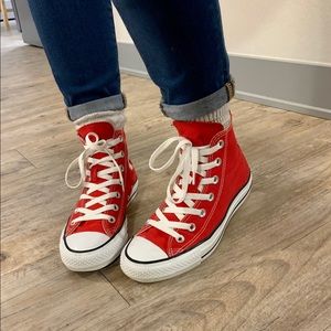 Red High Top Converse size M5/W7